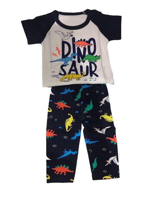 Colorful Patterns Short Sleeve & Pajama Dinosaur