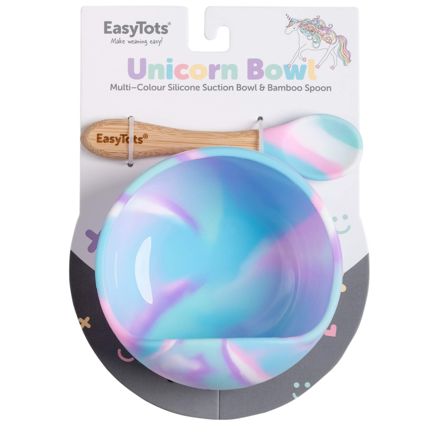 EasyTots Unicorn Suction Bowl & Bamboo Spoon Set