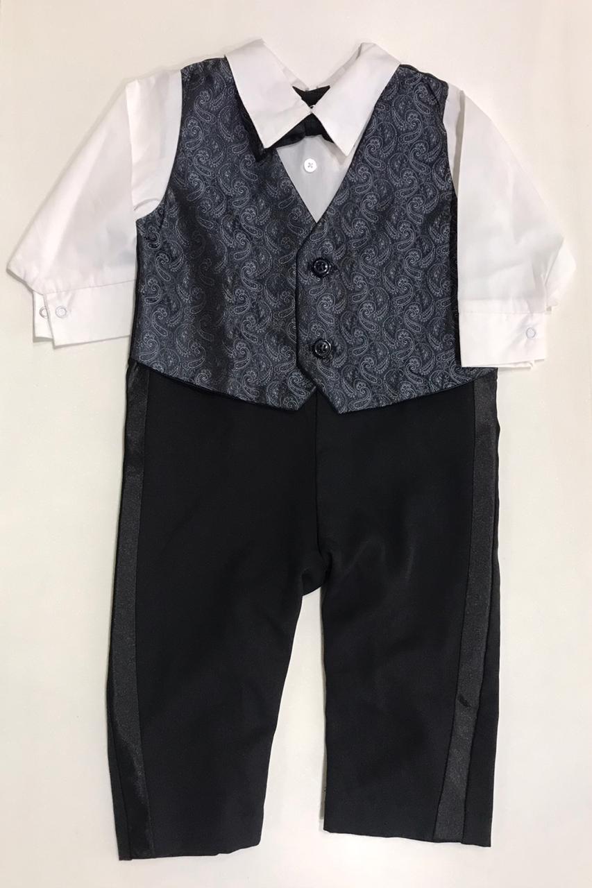 Formal Bow tie and vest coverall Black (12m)