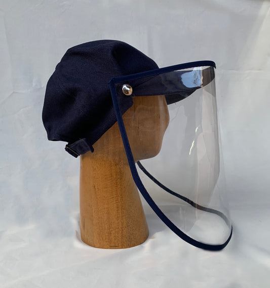Twill Cap with Face Shield - Navy