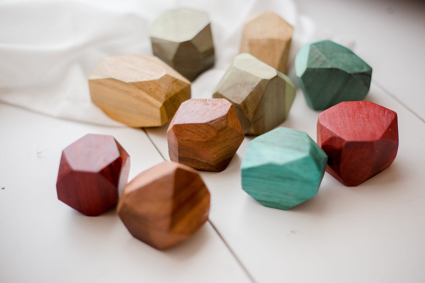 QToys Coloured Wooden Gems