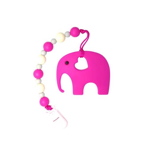 Li'l Twinkies Teether w/ Clip-On, Pink Elephant