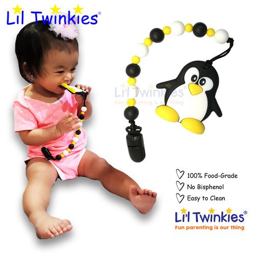 Li'l Twinkies Teether w/ Clip-On, Penguin