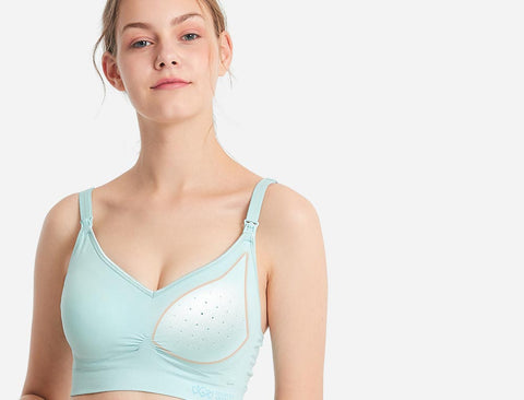 Mamaway Ultralight Antibacterial Seamless Nursing Bra - Blue