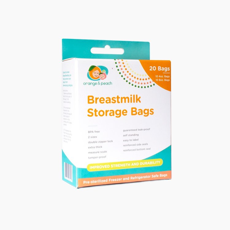 Orange & Peach Breastmilk Storage Bags 20's - 4 oz and 8 oz