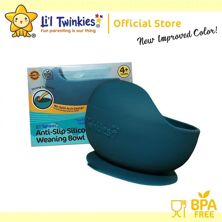 Li'l Twinkies Silicone Weaning Bowl - Peacock Blue