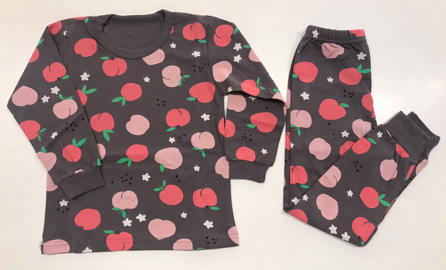 Colorful Patterns Children's Sleepwear Pajama Apple Print