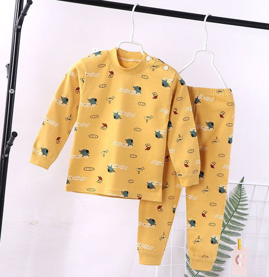 Colorful Patterns Children's Sleepwear Pajama Elephant Yellow