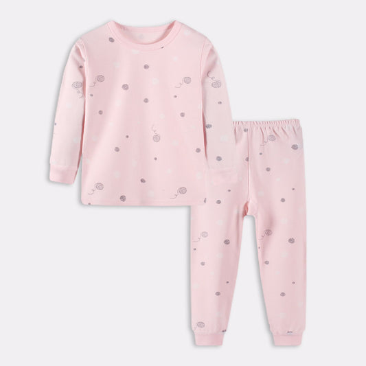 Colorful Patterns Children's Sleepwear Pajama Yarn Pink
