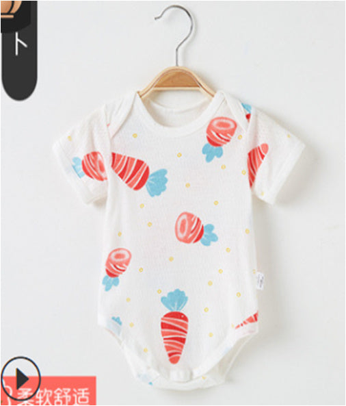 Colorful Patterns Onesies - Red Carrots
