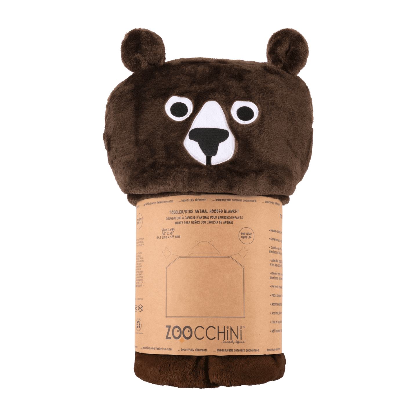 Zoocchini Hooded Blanket - Bear