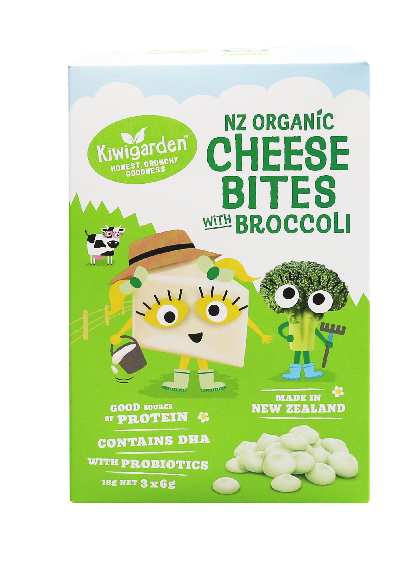 Kiwi Garden NZ Organic Cheese Bites with Broccoli 18g