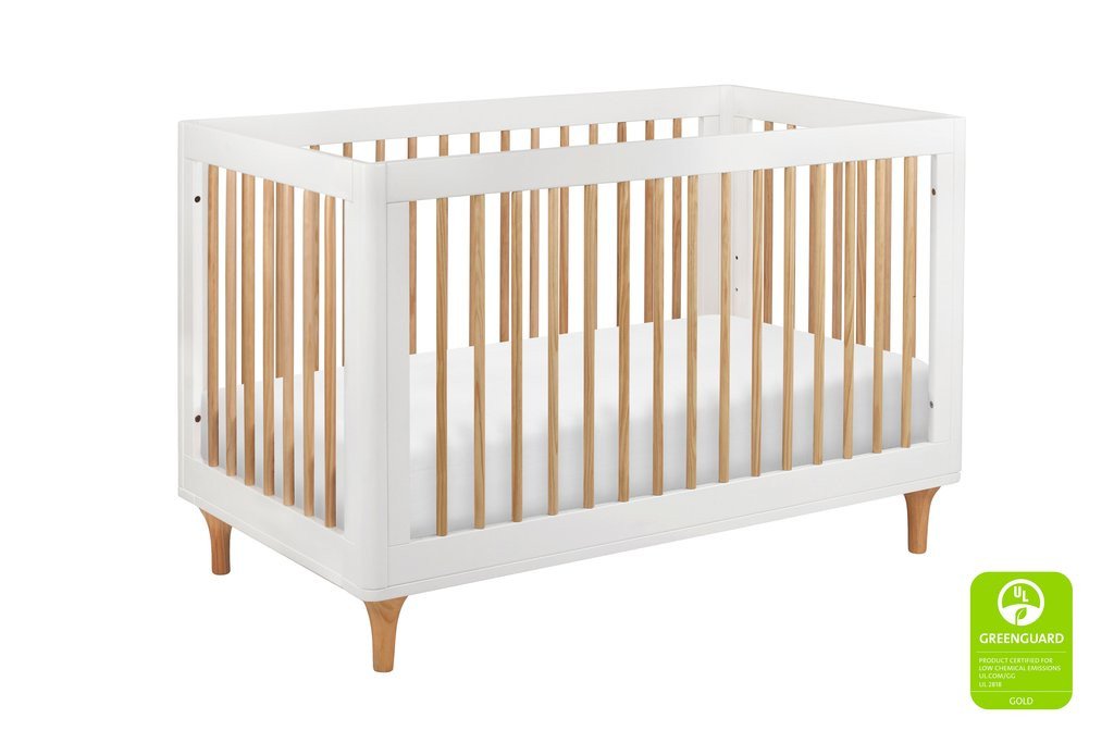 Lolly 3-in-1 Convertible Crib with Toddler Bed Conversion Kit (White/Natural)