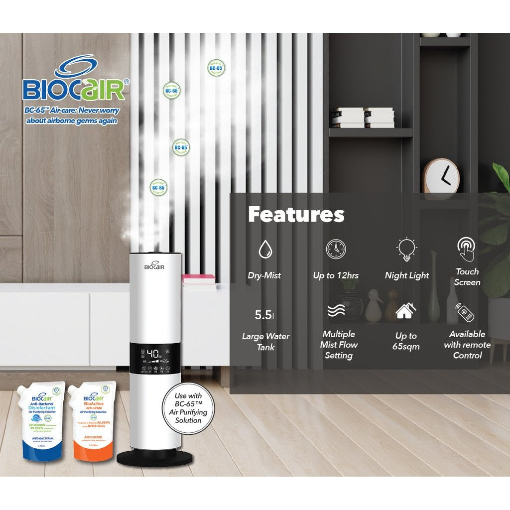 BiocAir BC-65 Ultimate II Dry-Mist Disinfecting Machine + 2 APS (1L each)