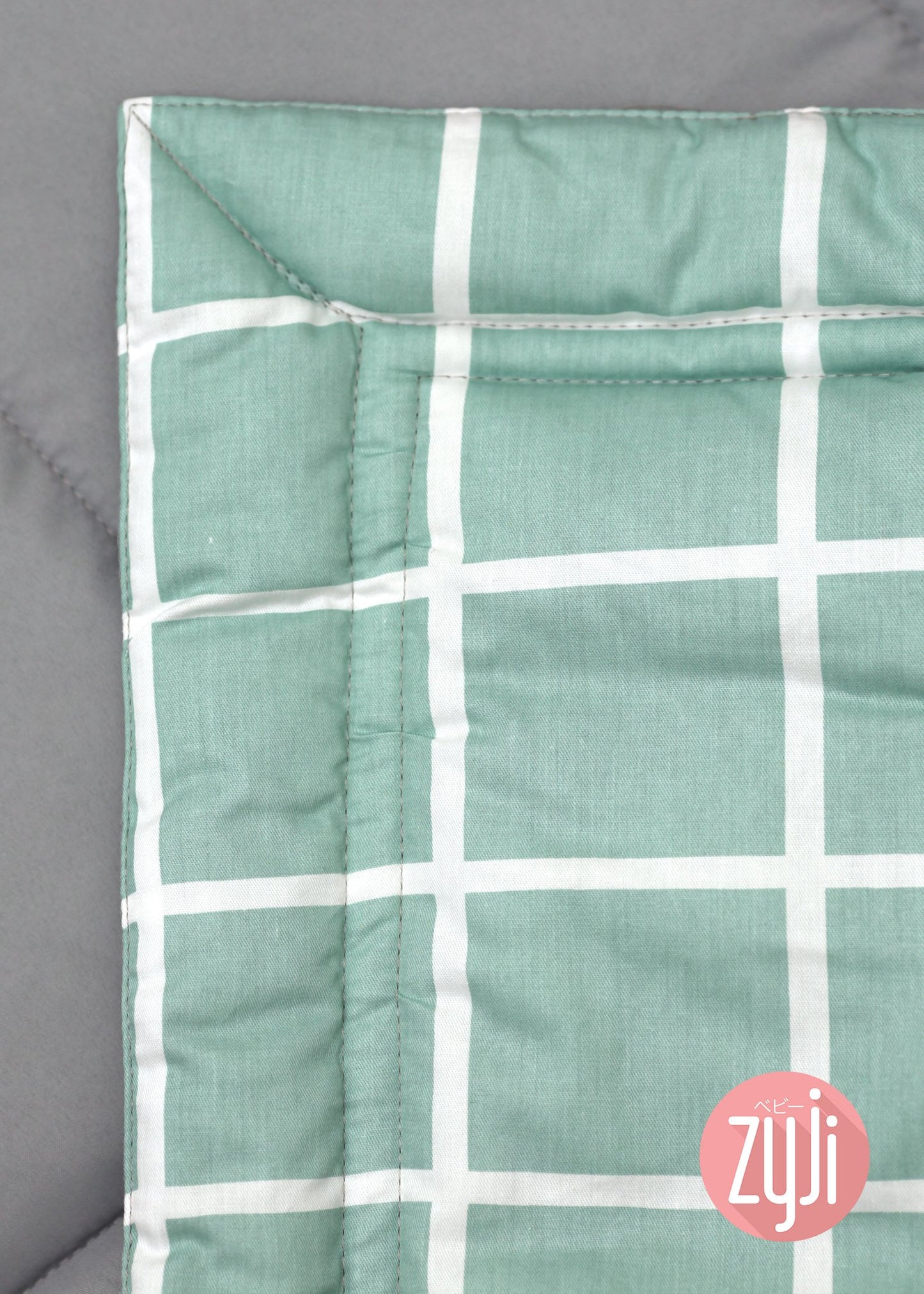 7pc Baby Bedding Set (26X38) - Checkered Green