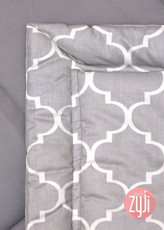 7pc Baby Bedding Set (28x52) - Moroccan Gray