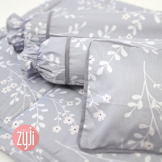 7pc Baby Bedding Set (28x52) - Blossom Gray