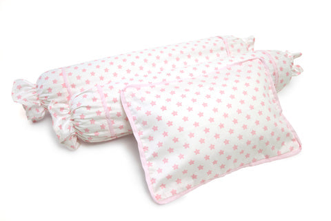 3pc Pillowcase Set - Stars Pink