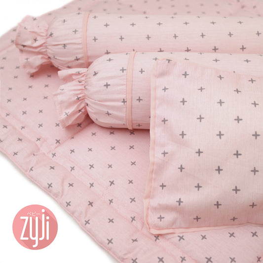 7pc Baby Bedding Set (28x52) - City Plus Pink