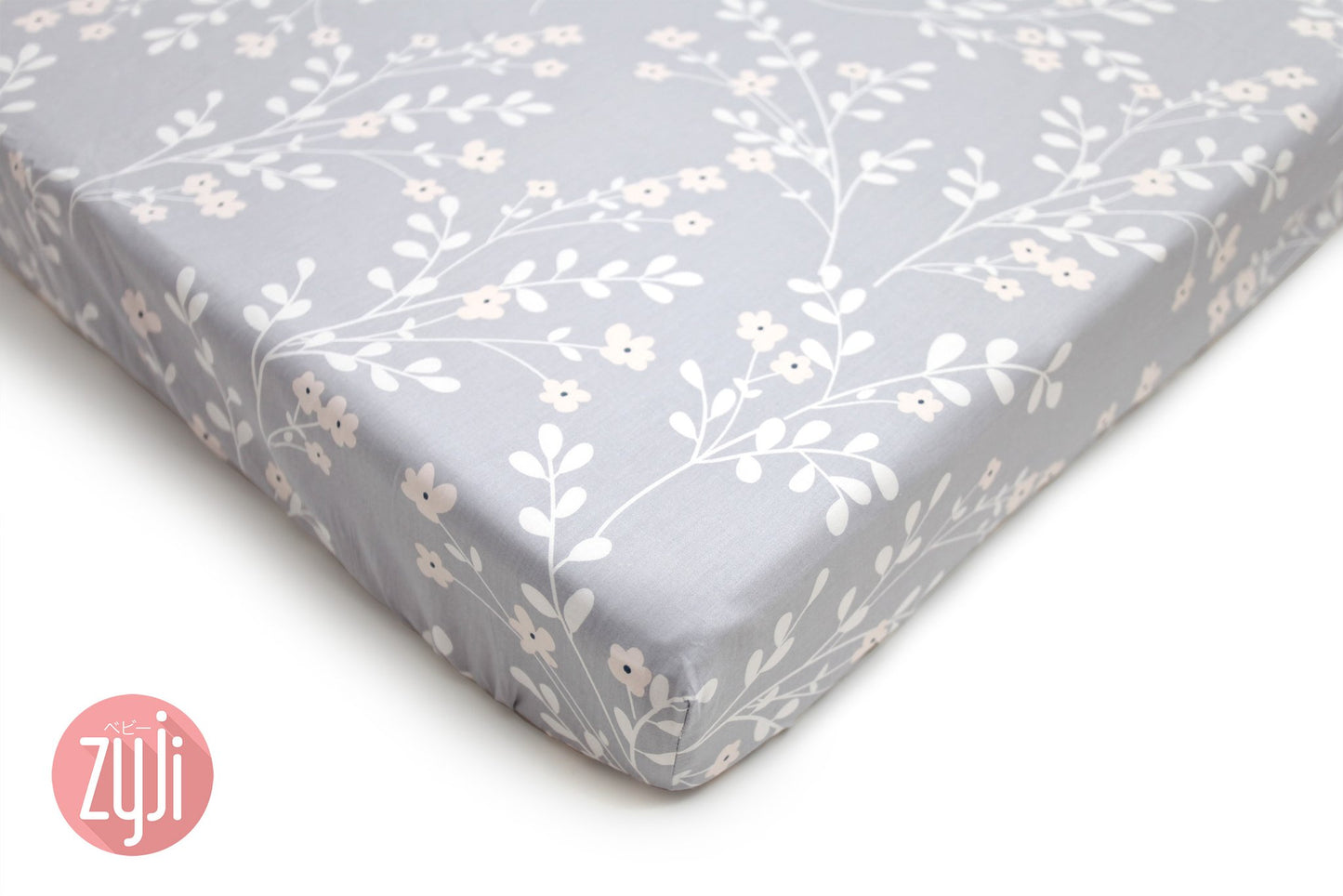 Crib Fitted Sheet (28X52) - Blossom Gray