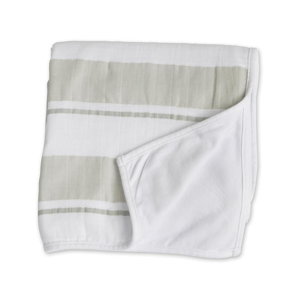 Lulujo Childhood Blanket - Grey Stripe