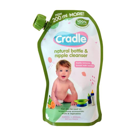 Cradle Nipple & Bottle Cleanser 500ml Refill Pack +200ml