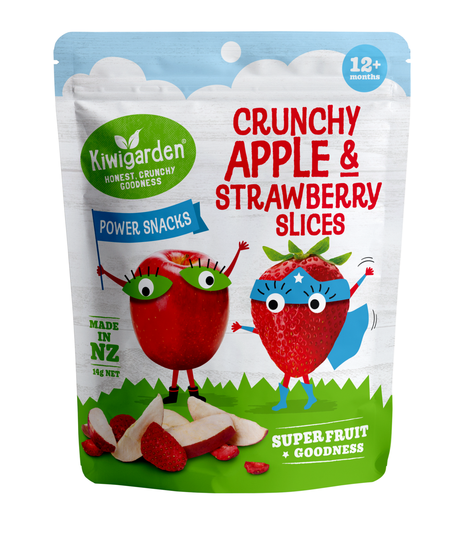 Kiwi Garden Crunchy Apple & Strawberry Slices 14g