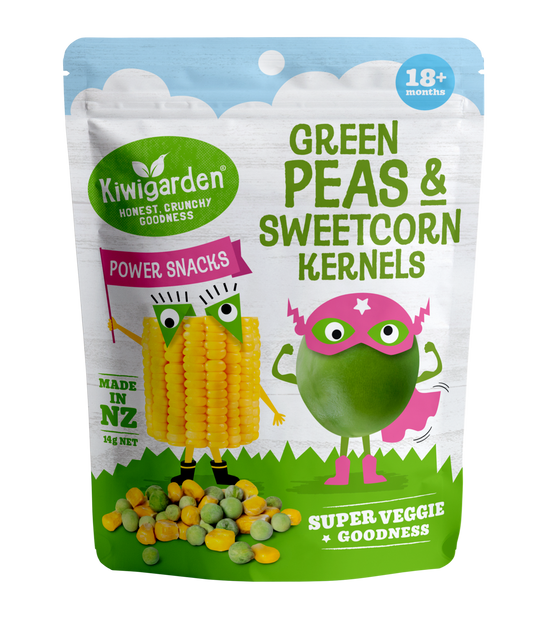 Kiwi Garden Green Peas & Sweetcorn Kernels 14g