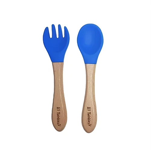 Li'l Twinkies Train Me Spoon and Fork - Blue