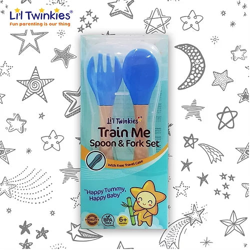Li'l Twinkies Train Me Spoon and Fork, Blue