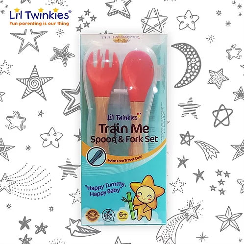 Li'l Twinkies Train Me Spoon and Fork, Red