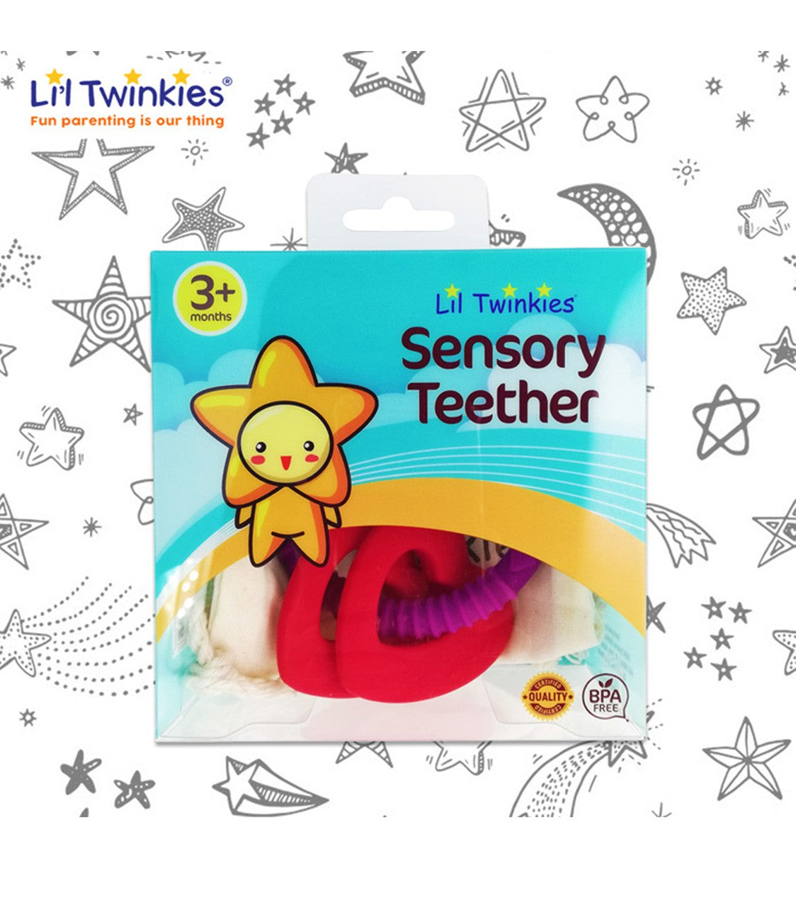 Li'l Twinkies Sensory Teether Rings - Luscious Hearts