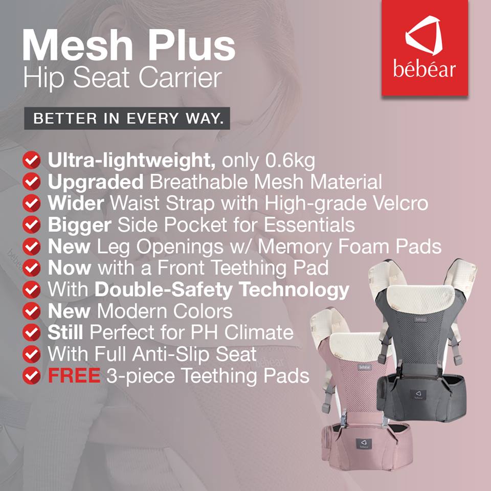 Bebear Mesh Plus Hip Seat Carrier - Rose Pink
