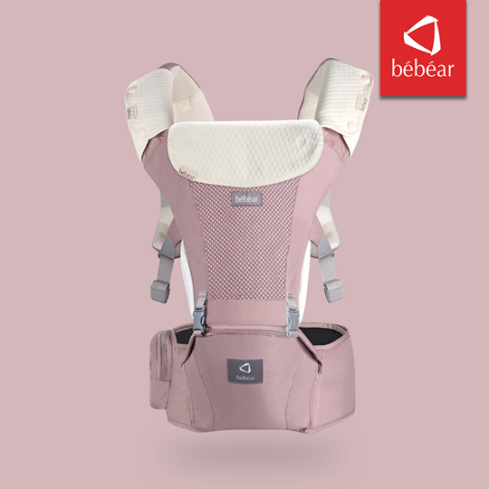 Bebear Mesh Plus Hip Seat Carrier - Rose Pink