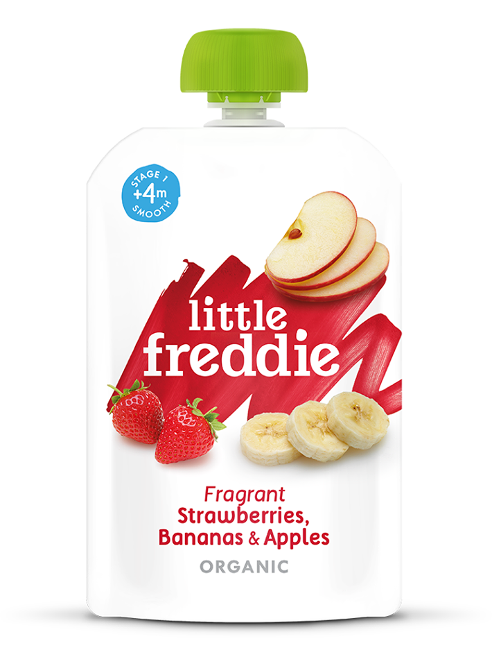 Little Freddie 100g Fragrant Strawberries, Bananas & Apples