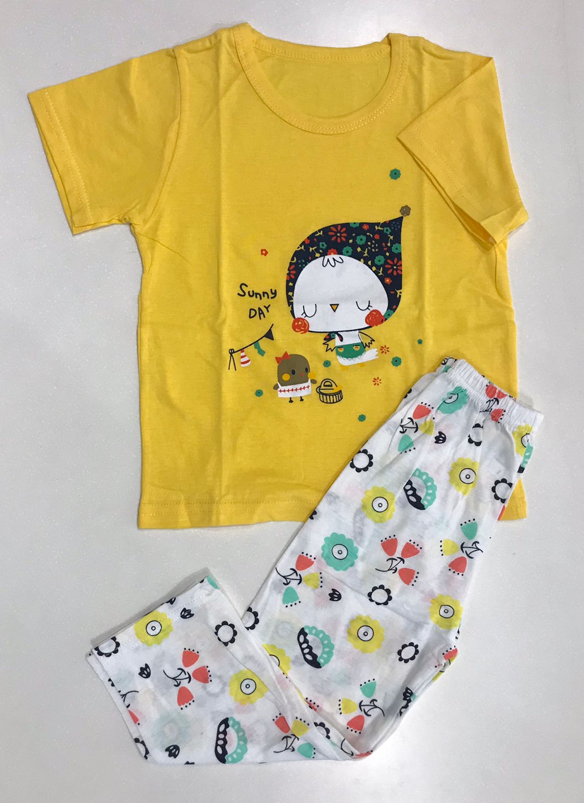 Colorful Patterns Short Sleeve & Pajama Sunny Day Yellow
