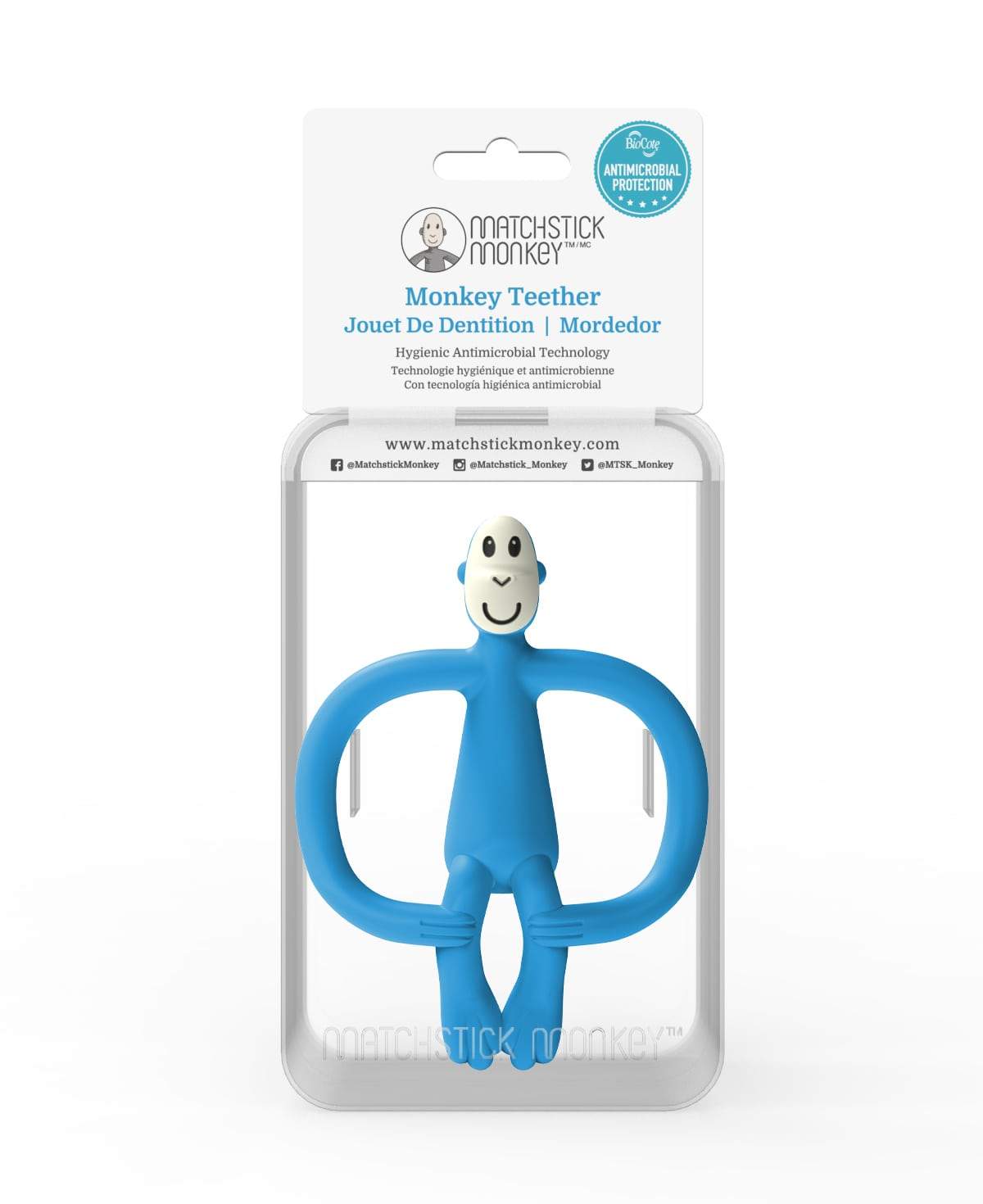 Matchstick Monkey Teething Toy v2 - Blue