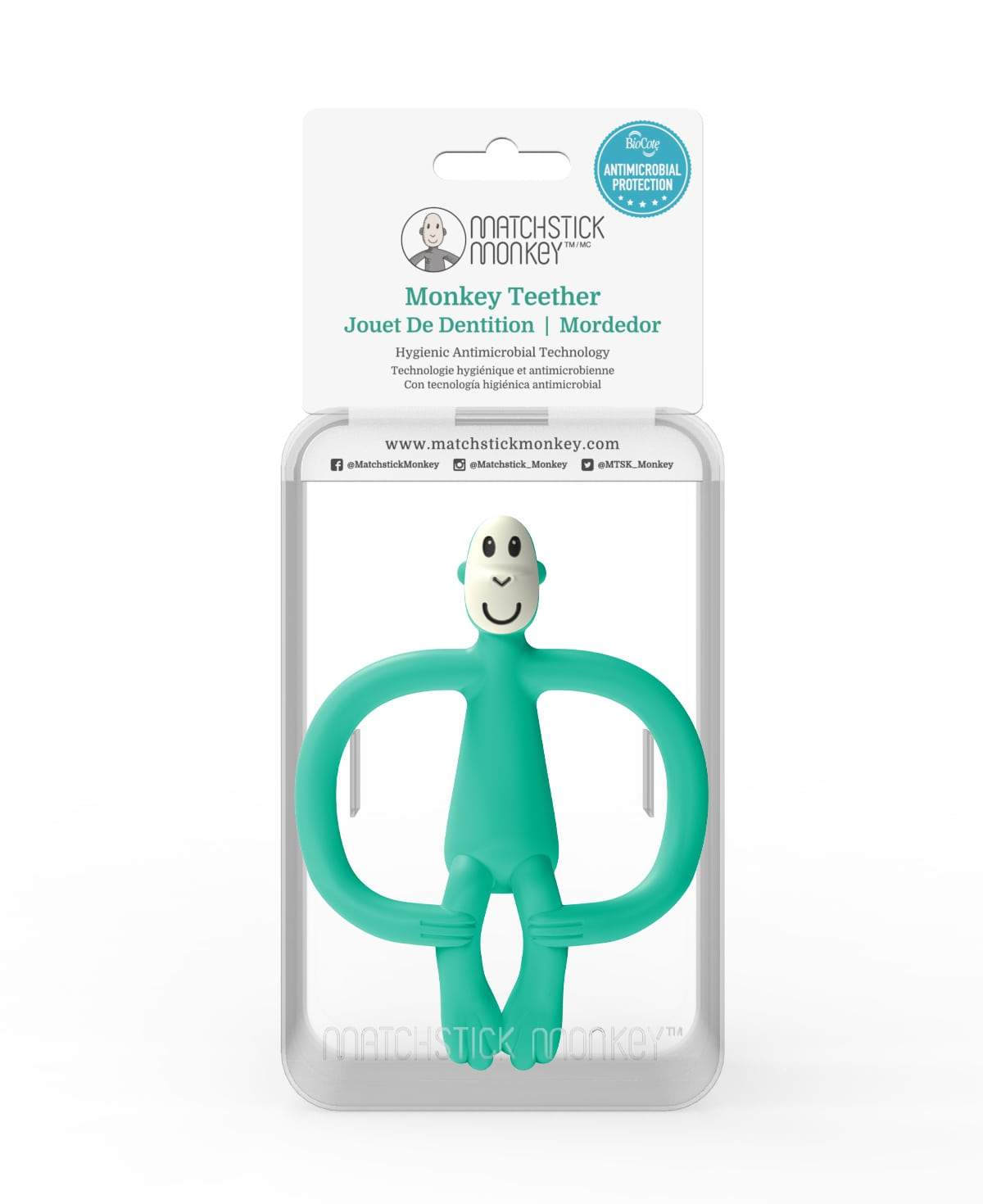 Matchstick Monkey Teething Toy v2 - Green