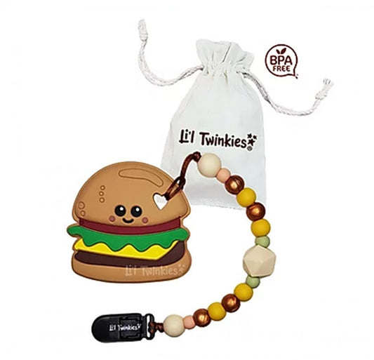 Li'l Twinkies Teether w/ Clip-On, Yum Yum Burger