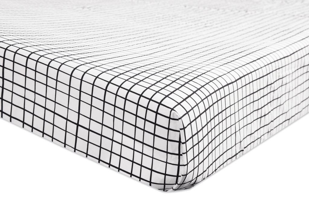Babyletto Tuxedo Fitted Crib Sheet - Grid