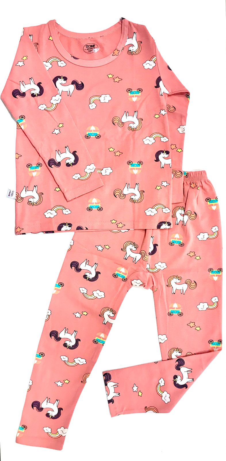 Colorful Patterns Children's Sleepwear Pajama Unicorn Pink